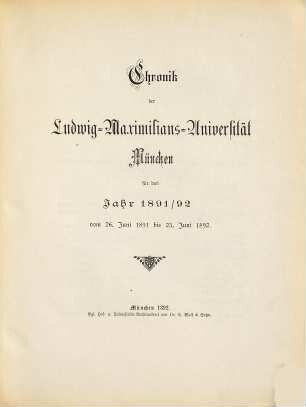 Chronik. 1891/92