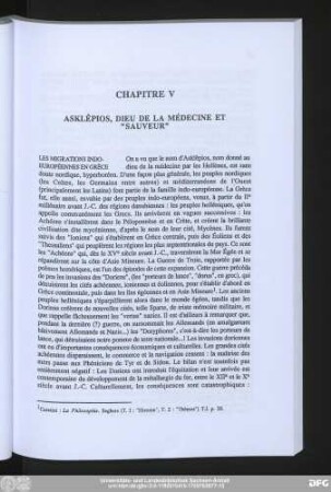 Chapitre V Asklêpios, Dieu De La Médecine Et "Sauveur"