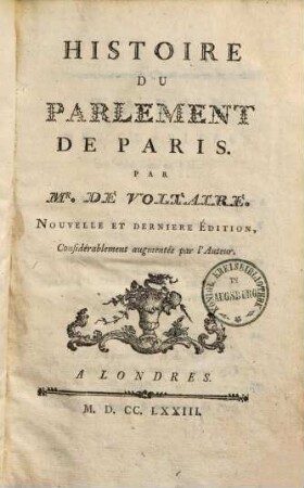 Histoire du Parlement de Paris