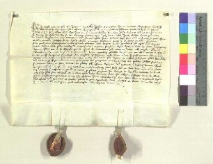 Chrisoph Neumair, Prior, und der Konvent des Dominikanerklosters zu Landshut schließen eine Gebetsverbrüderung mit St. Zeno;. S1: Christoph Neumair, Prior des Dominikanerklosters zu Landshut, S2: Konvent d. Dominikanerklosters zu Landshut
