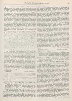 102-104 [Rezension] Wohleb, Leo, Tertullians Apologeticum