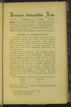 Abziehen der Gelatine-Negative