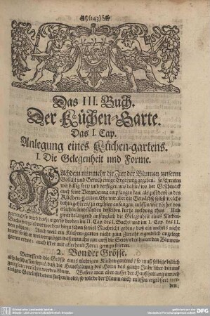 Das III. Buch. Der Küchen-Garte.