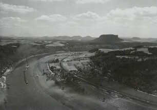 Elbtal, Schleppzug mit 4 Zillen