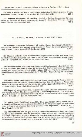 VII. Nepal, Burma, Ceylon, Bali und Java
