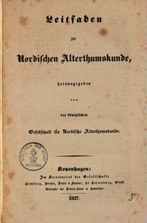 Leitfaden zur Nordischen Alterthumskunde