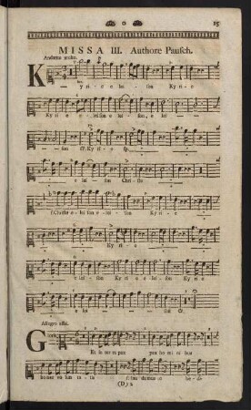 15-29, Missa III. Authore Pausch. - Missa IV.