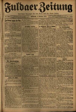 Ausgabe vom Mittwoch, den 04. Oktober 1922.
