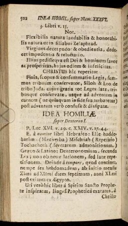 Idea Homiliæ super Deuteron.
