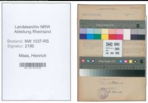 Entnazifizierung Heinrich Maas , geb. 05.11.1897 (Postassistent)