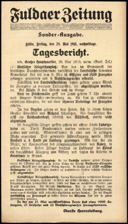 Ausgabe vom Freitag, den 28. Mai 1915.