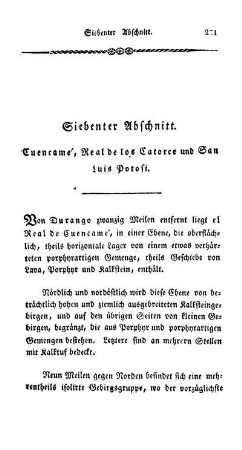 VII. Cuencame, Real de los Catorce und San Luis Potosi.