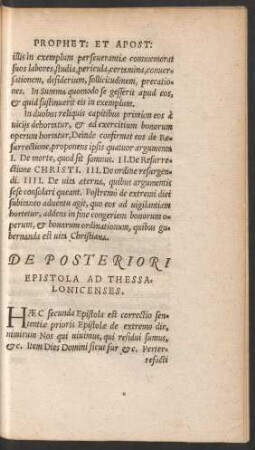 De Posteriori Epistola Ad Thessalonicenses.