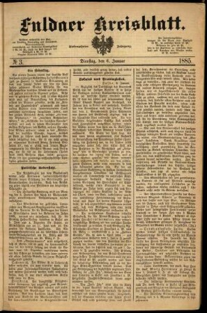 Ausgabe vom Dienstag, den 06. Januar 1885.