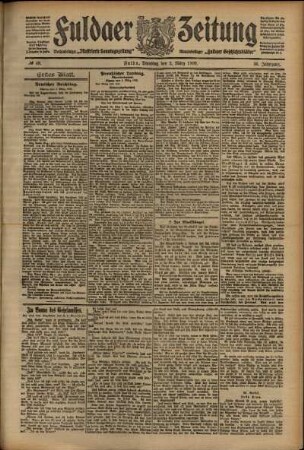 Erste Ausgabe vom Dienstag, den 02. März 1909.