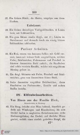 IV. Elfenbeinarbeiten