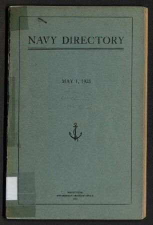 Navy Directory - Officers of the United States Navy and Marine Corps, May 1, 1923.