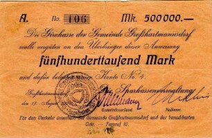 Fünfhunderttausend Mark