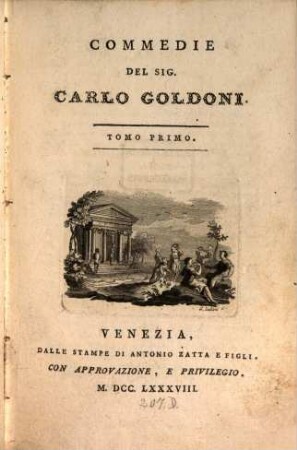 Commedie Del Sig. Carlo Goldoni. 1