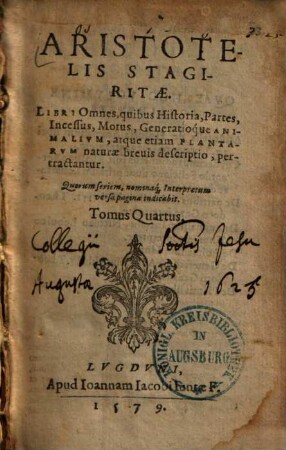 Libri omnes, quibus historia, partes, incessus, motus generatioque animalium, atque etiam plantarum naturae brevis descriptio pertractantur. 4