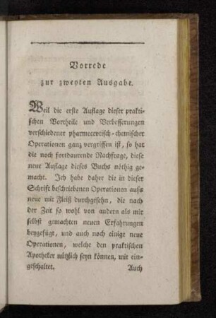 Vorrede zur zweyten Ausgabe.