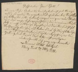 Brief an B. Schott's Söhne : 06.03.1847
