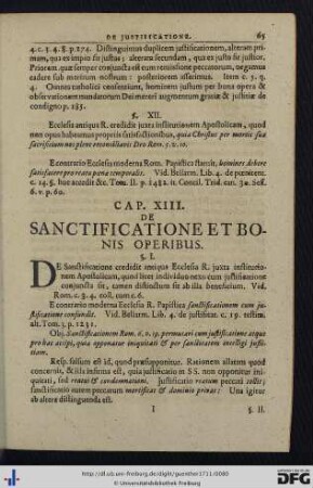 Cap. XIII. De Sanctificatione Et Bonis Operibus.