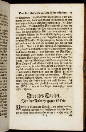 Zweytes Capitel, Von der Andacht gegen Gott.