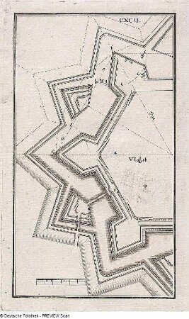 Teilgrundriss hexagonale Festung