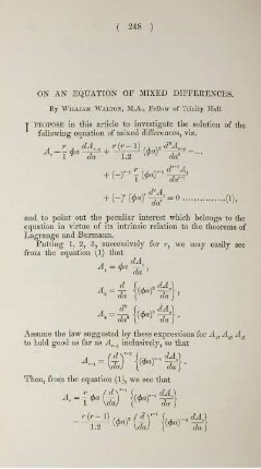 On a equation of mixed differences.
