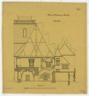 Rathaus, Löwenberg Umbau: Querschnitt E-F 1:50