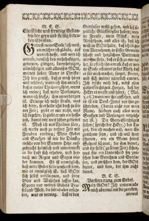 Christliche und freudige Gedanken der gern und fleißig betenden Christen. - Abendsegen eines Christlichen Communicanten.