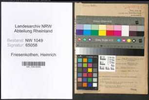 Entnazifizierung Heinrich Friesenkothen , geb. 06.04.1895 (Friseur)