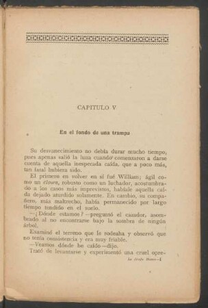 Capítulo V - En el fondo de una trampa