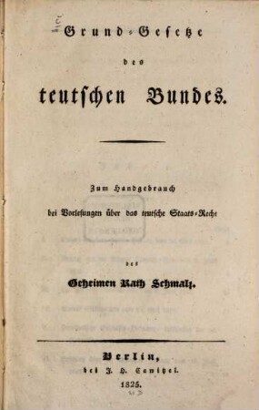 Grundgesetze des teutschen Bundes