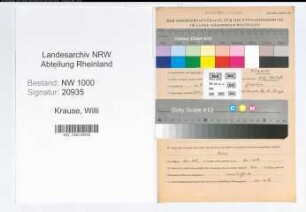 Entnazifizierung Willi Krause, geb. 06.09.1905 (Polizeibeamter)