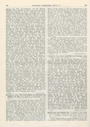 188 [Rezension] Schlatter, Wilhelm, Der Pfarrer als Theologe