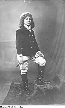 Hilde Lange als Hauptdarstellerin in "Der kleine Lord" nach Frances Eliza Burnett. Zeitz (Landestheater Altenburg), 24.02.1911