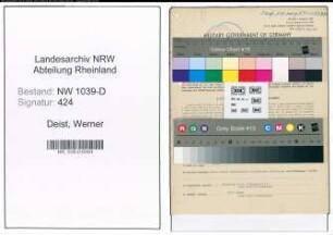Entnazifizierung Werner Deist , geb. 11.10.1911 (Bankangestellter)