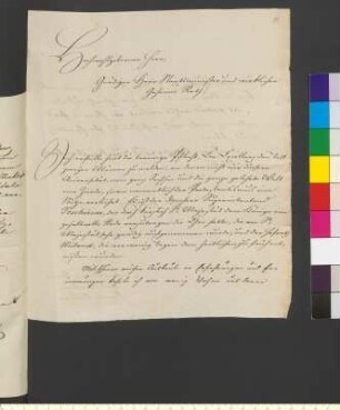 Brief von Küstner, Felix Ferdinand Heinrich an Goethe, Johann Wolfgang von