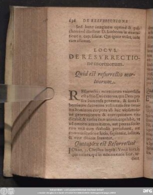 Locus. De Resurrectione mortuorum.