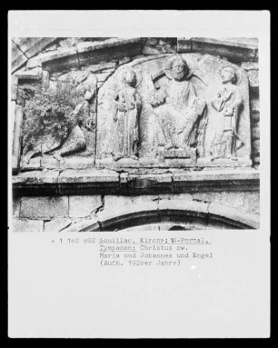 Reste des ehemaligen Westportals — Christus zwischen Maria und Johannes (Deesis?)