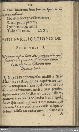 Festo Purificatione Die