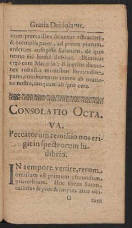 Consolatio Octava. Peccatorum remissio nos erigit in spectrorum ludibrio.