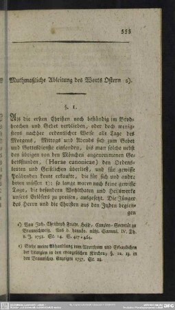 Muthmaßliche Ableitung des Worts Ostern