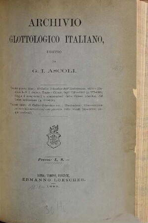 Archivio glottologico italiano : AGI. 5. 1878
