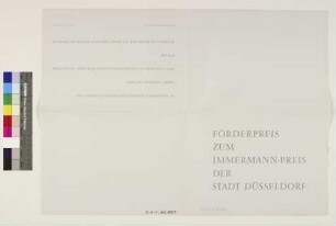 Urkundenzweitschriften der verliehenen Kunstpreise der Stadt Düsseldorf 1967