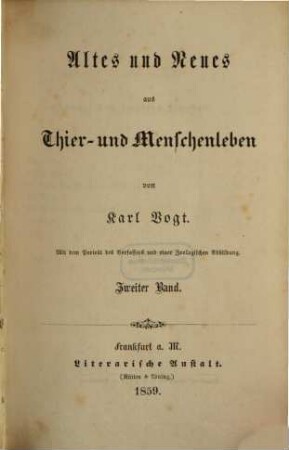 Altes und Neues aus Thier- und Menschenleben, 2