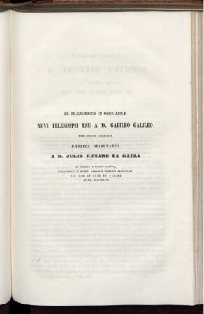 De Phaenomenis In Orbe Lunae Novi Telescopii Usu A D. Galileo Galileo.