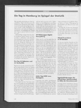 Ein Tag in Hamburg im Spiegel der Statistik